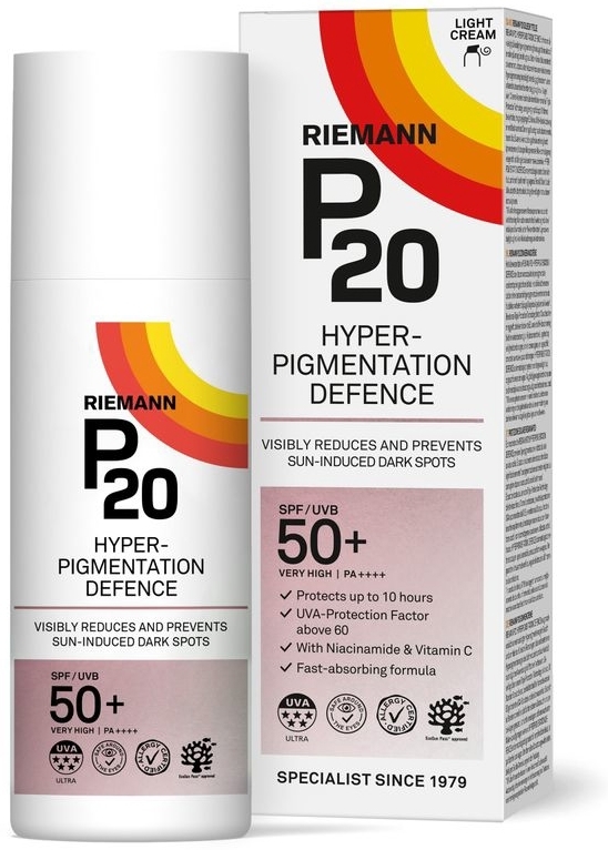 P20 Zonnebrand crème hyperpigmentation defence spf50+ 50 Gram