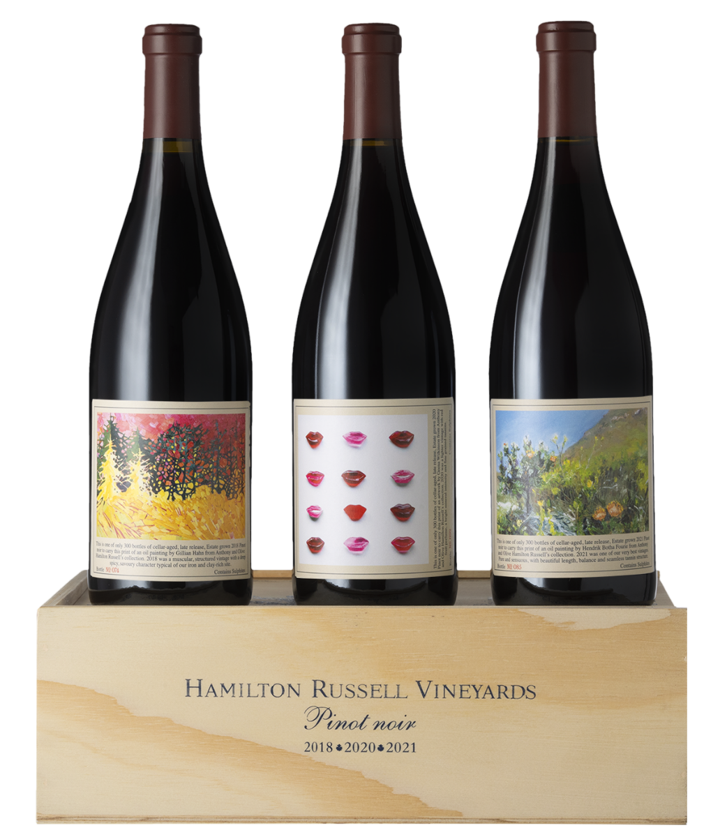 Hamilton Russell Vineyards Pinot Noir vertical case (3 * 75cl: 2018, 2020 & 2021 in houten kist)