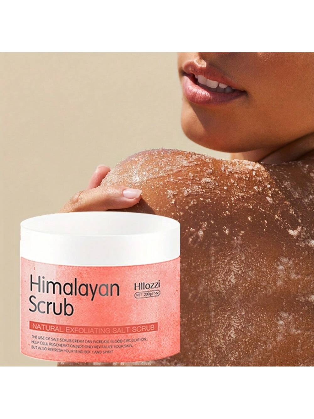 Beauty Makeup Station Himalaya Scrub Lichaamsscrub Zout Exfoliator Diepe reiniging van de huid Pigmentatieafzetting Mild Niet-irriterend en hydraterend voor de huid