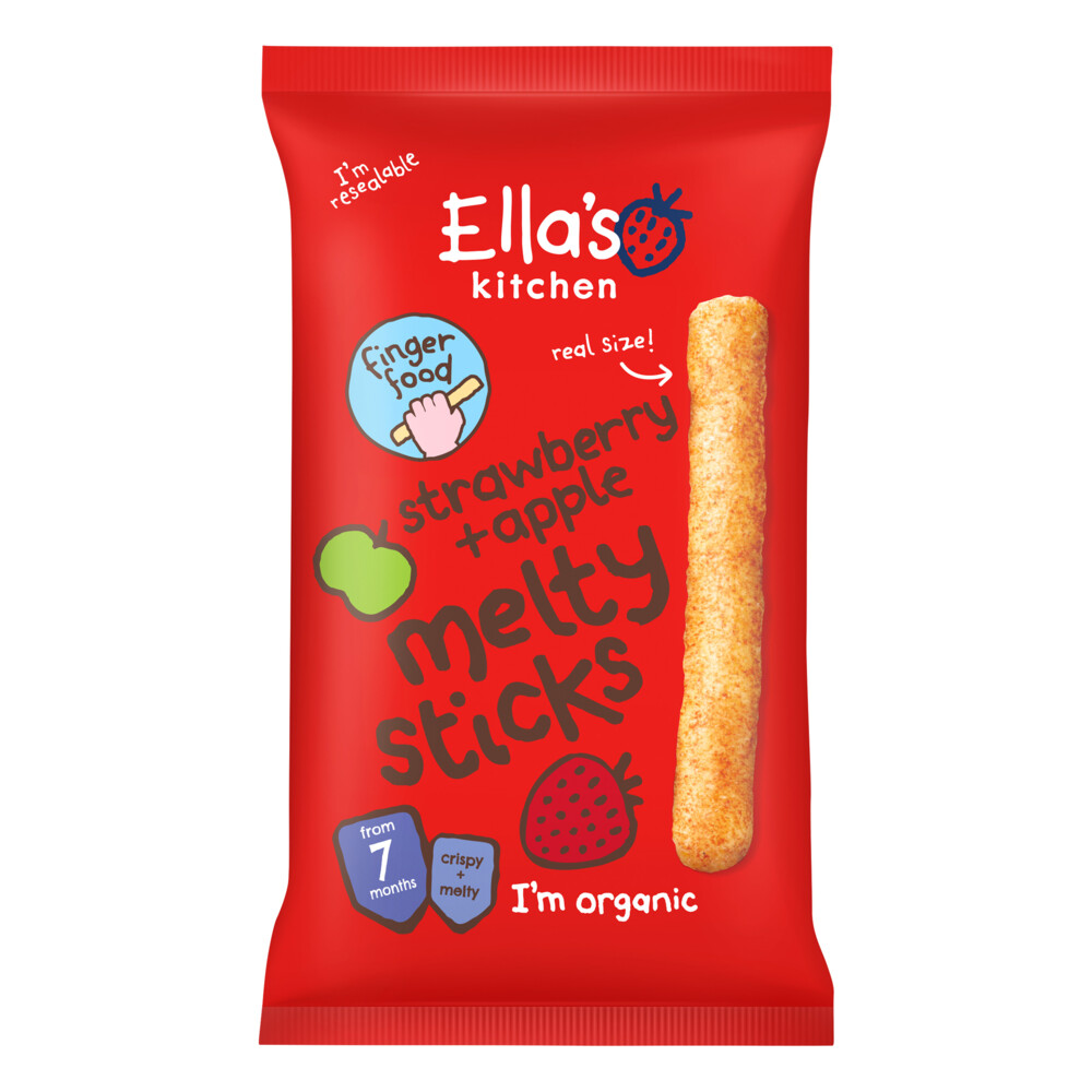 Ella's Kitchen 5x  Melty Sticks 7+ m Aardbei Appel 16 gr