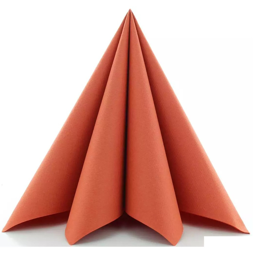 Santex Feestservetten - 40x stuks - terracotta - x cm - papier -