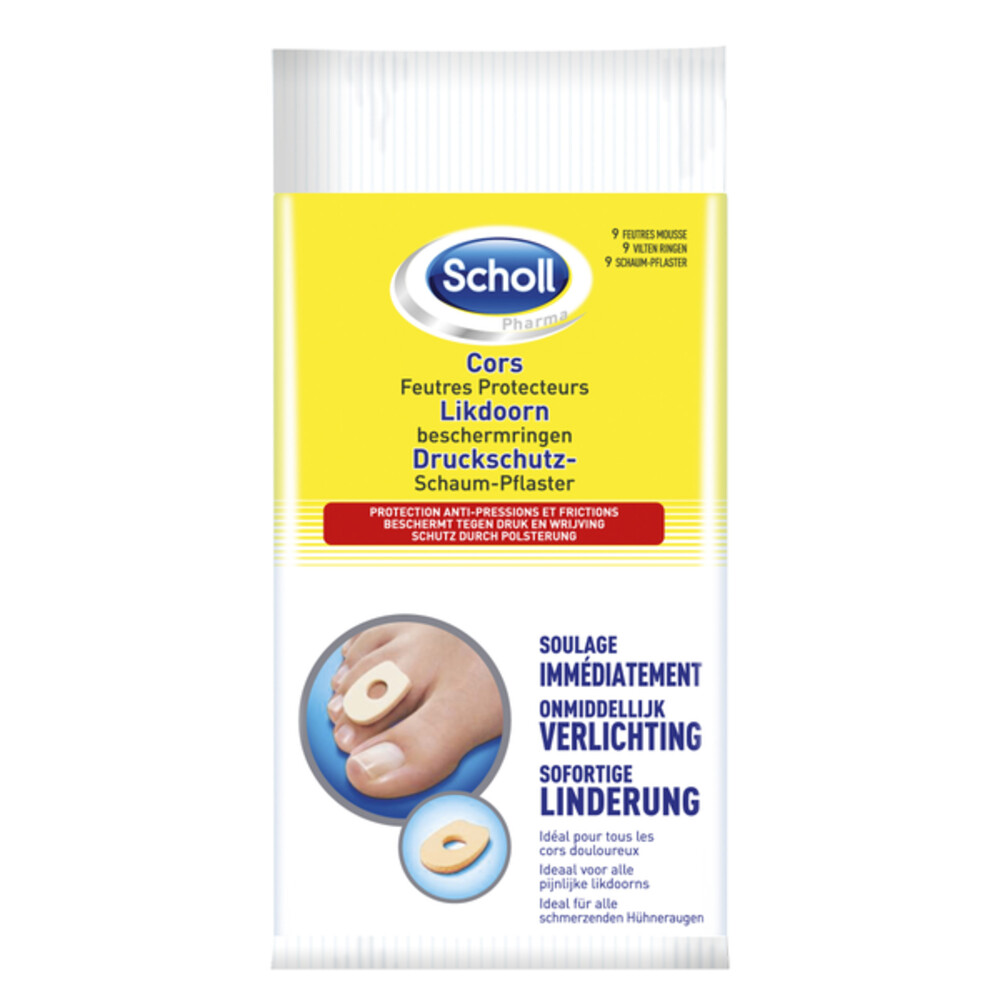 Scholl 6x  Likdoorn Beschermringen 9 stuks