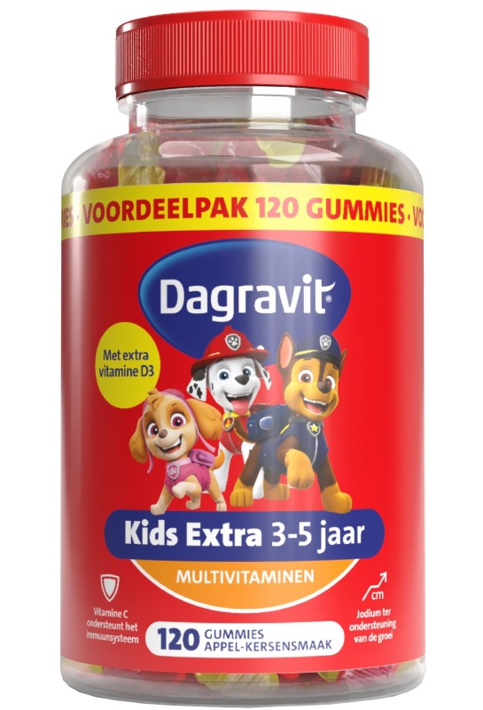 Kids-xtra paw patrol multivitaminen 3-5 jaar 120 gummies