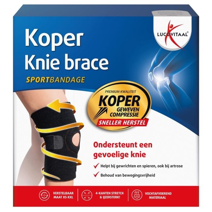 Brace knie koper 1 stuk