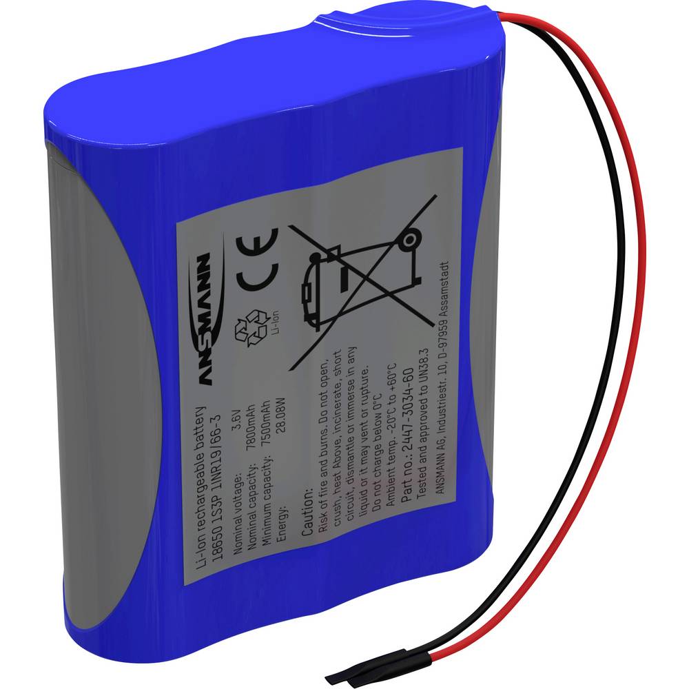 1S3P Akkupack 3x 18650 Kabel Li-Ion 3.6V 7800mAh Accupack Aantal cellen: 3 Li-ion 3.6 V 7800 mAh