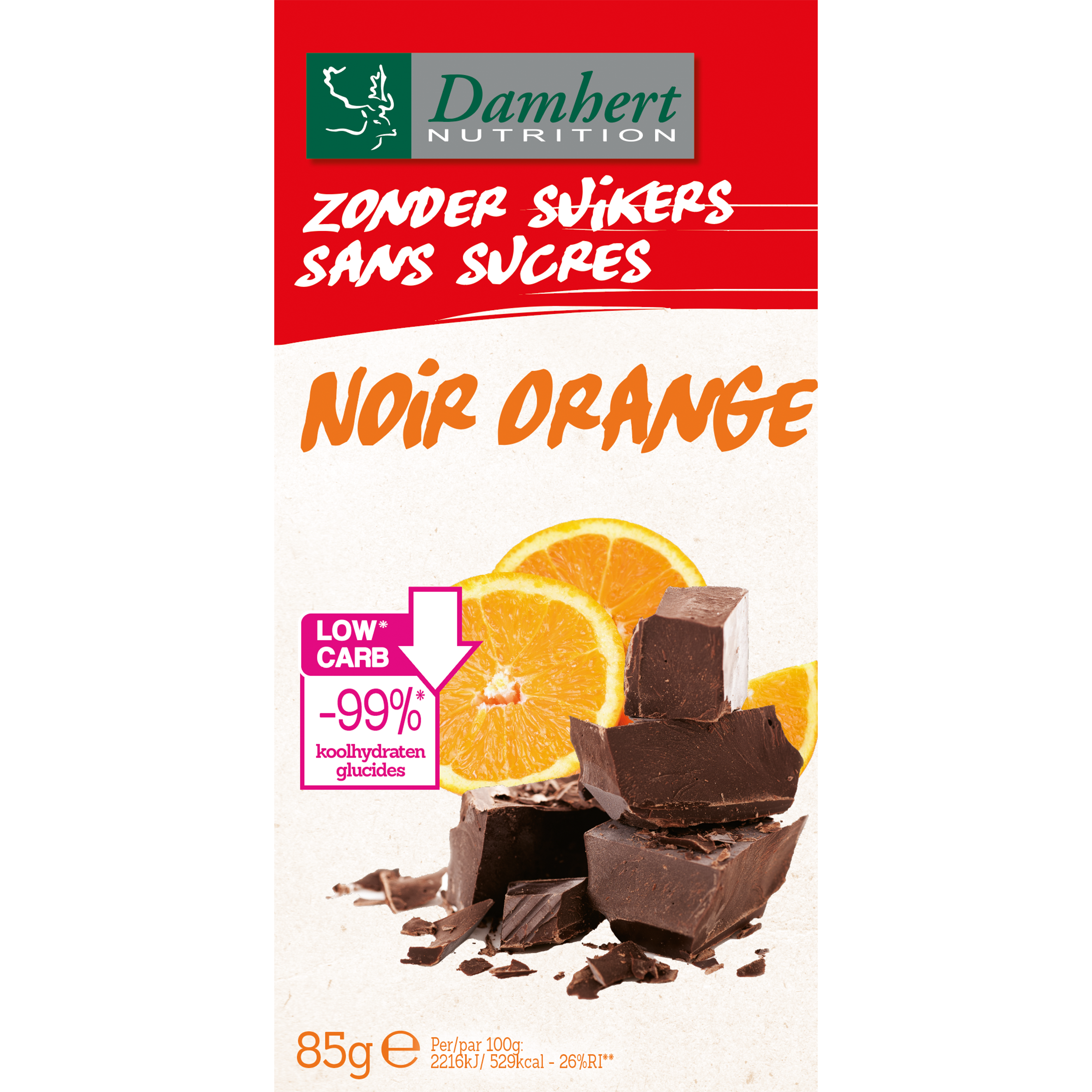 Zonder Suikers Chocoladetablet Puur Orange