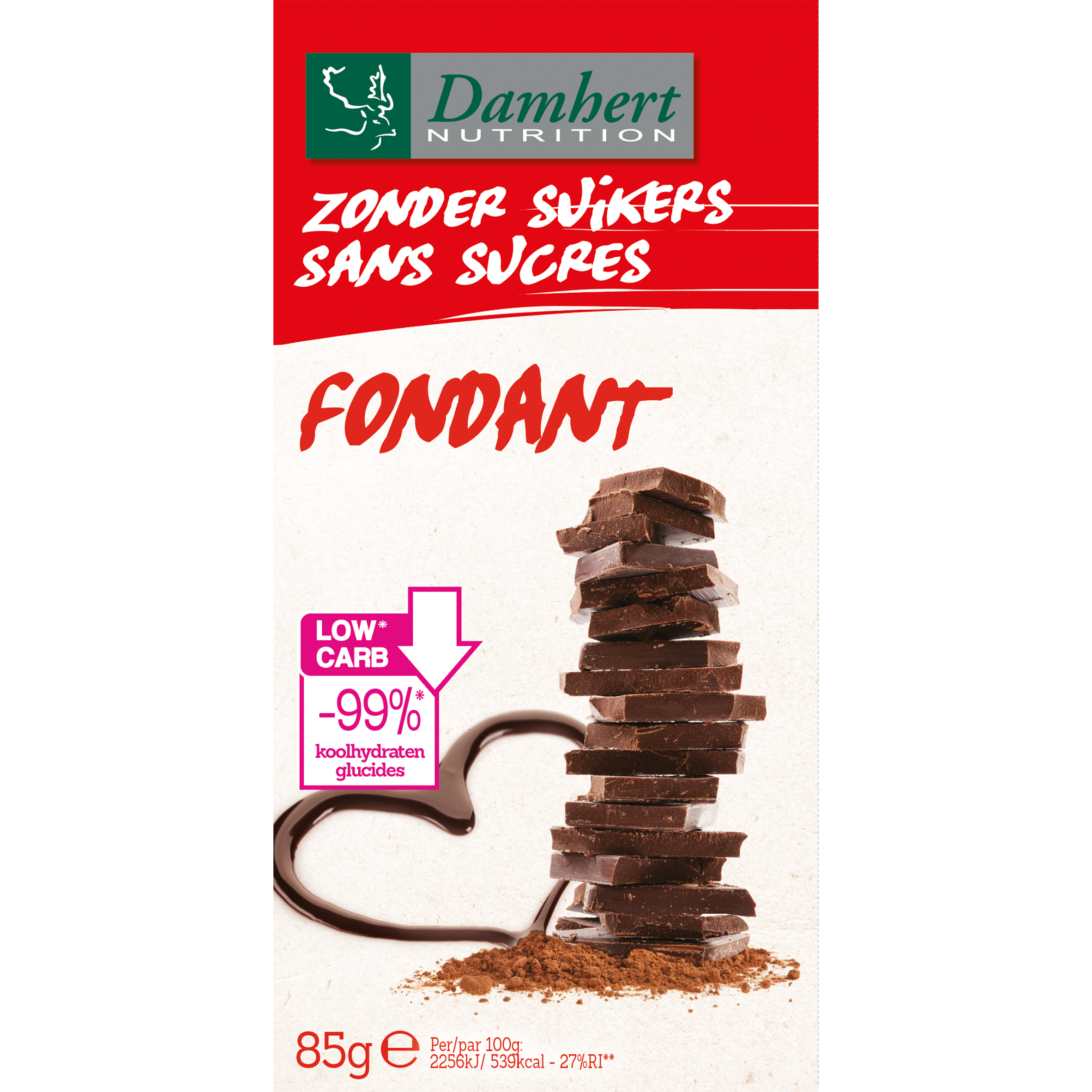 Zonder Suikers Chocoladetablet Fondant