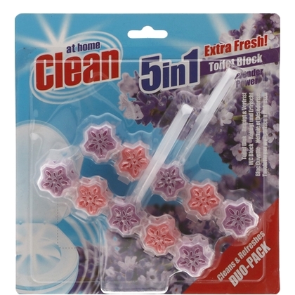 Clean toiletblok - 5 in 1 lavendel 2x45gr