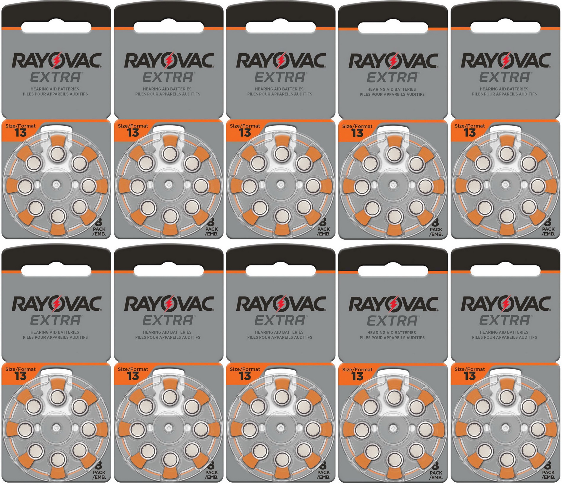 gehoorapparaat batterijen Type 13 (oranje) - 10 x 8 stuks