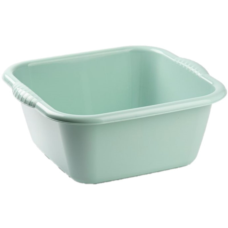 PlasticForte Set van 2x stuks kleine kunststof teiltjes/afwasbakken vierkant 3 liter mintgroen -