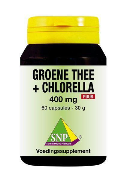 SNP Groene thee chlorella 400 mg puur 60 capsules
