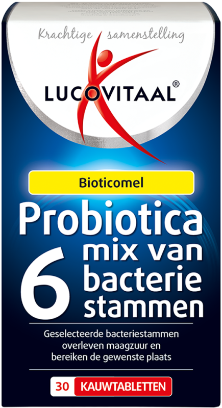 Lucovitaal Probiotica mix van 6 bacterie stammen 30 kauwtabletten