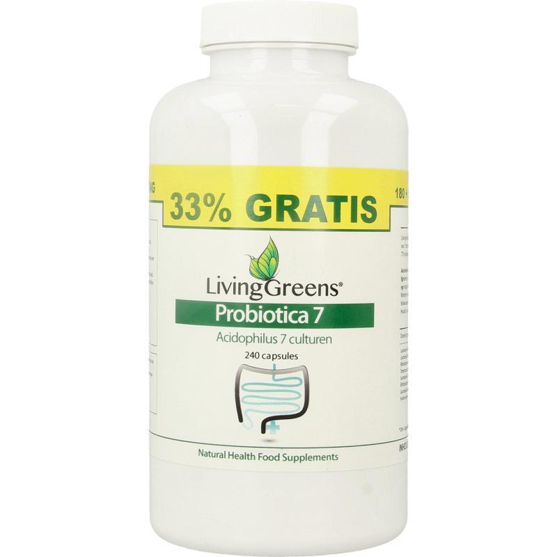 Livinggreens Probiotica 7 voordeel verpakking 240 Capsules