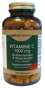 Natupharma Vitamine C 1000mg Bioflavono&iuml;den & Rozenbottel - Time Released