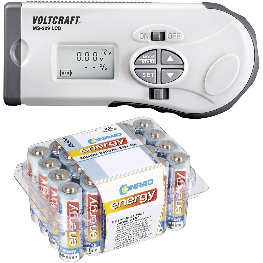 Batterijtester MS-229 Meetbereik (batterijtester) 1.2 V, 1.5 V, 3 V, 9 V, 12 V Oplaadbare batterij, Batterij MS-229