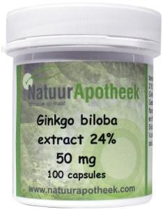 Natuurapotheek Ginkgo biloba 24% 50 mg 100 Capsules