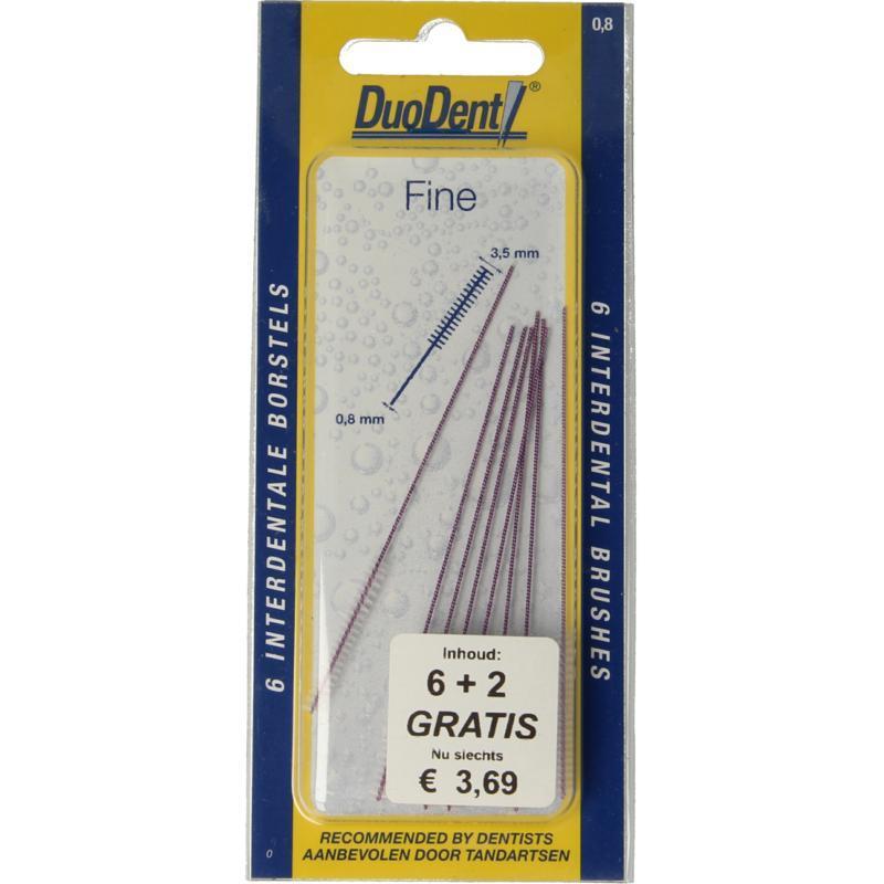Interdentale borstels fine 8 Stuks