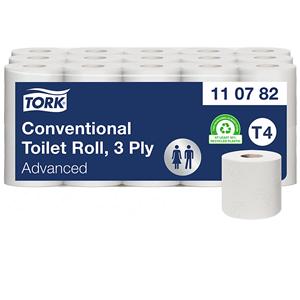 TORK Toiletpapier, huishoudrol, tissue, 3 lagen, wit, VE = 30 rollen &agrave; 250 vellen, vanaf 21 VE