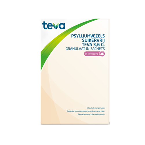 Teva Psylliumvezels granulen suikervrij 60 sachets