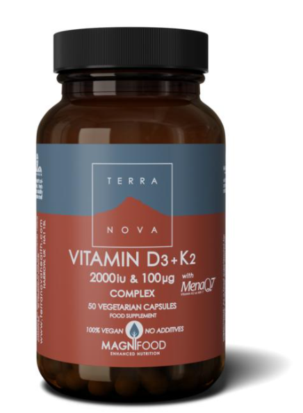Terranova Vitamine d3 2000iu met k2 100 mcg complex 50ca