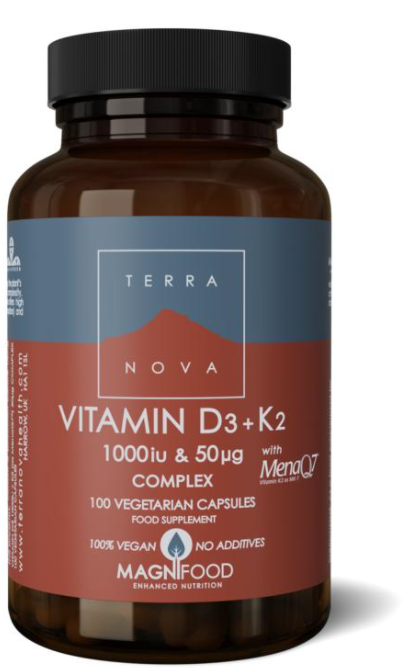 Terranova Vitamine d3 1000iu met k2 50 mcg complex 100ca