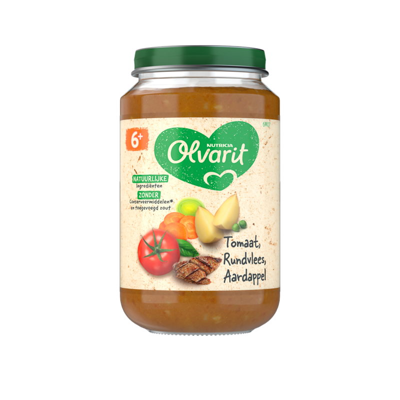  Maaltijd - Tomaat, Rundvlees, Aardappel, Wortel - 6+ maanden - 200 gr