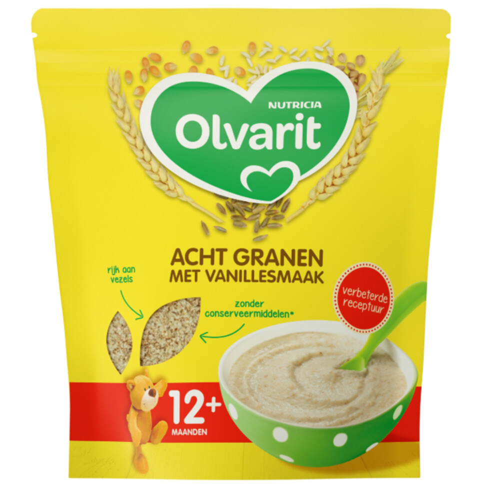 Granenpap Acht Granen - Vanillesmaak - 12+M - 200gr