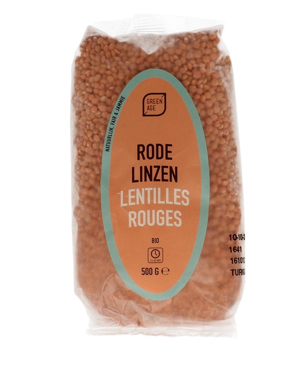 GreenAge Rode Linzen 500 gram