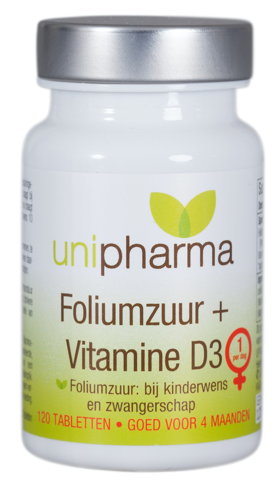 Foliumzuur + Vitamine D3 Tabletten 120st