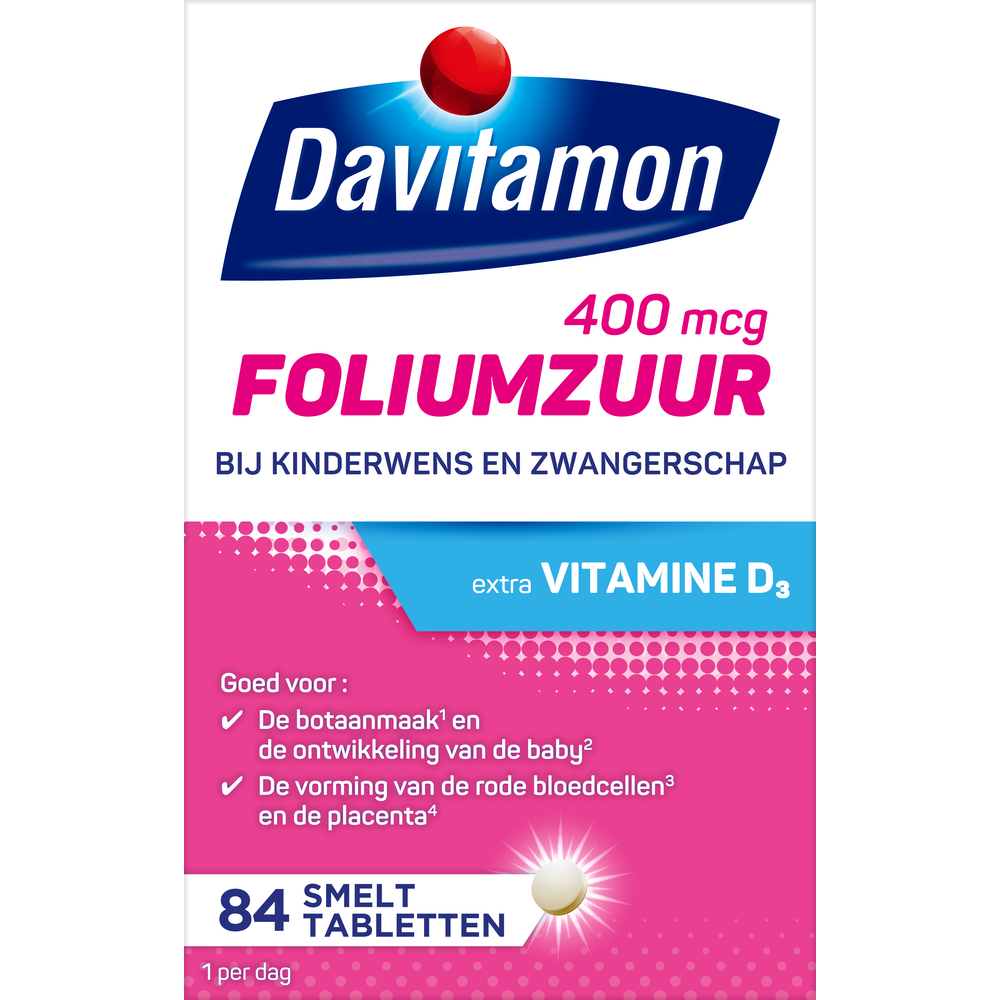Foliumzuur met Vitamine D3 Smelttabletten