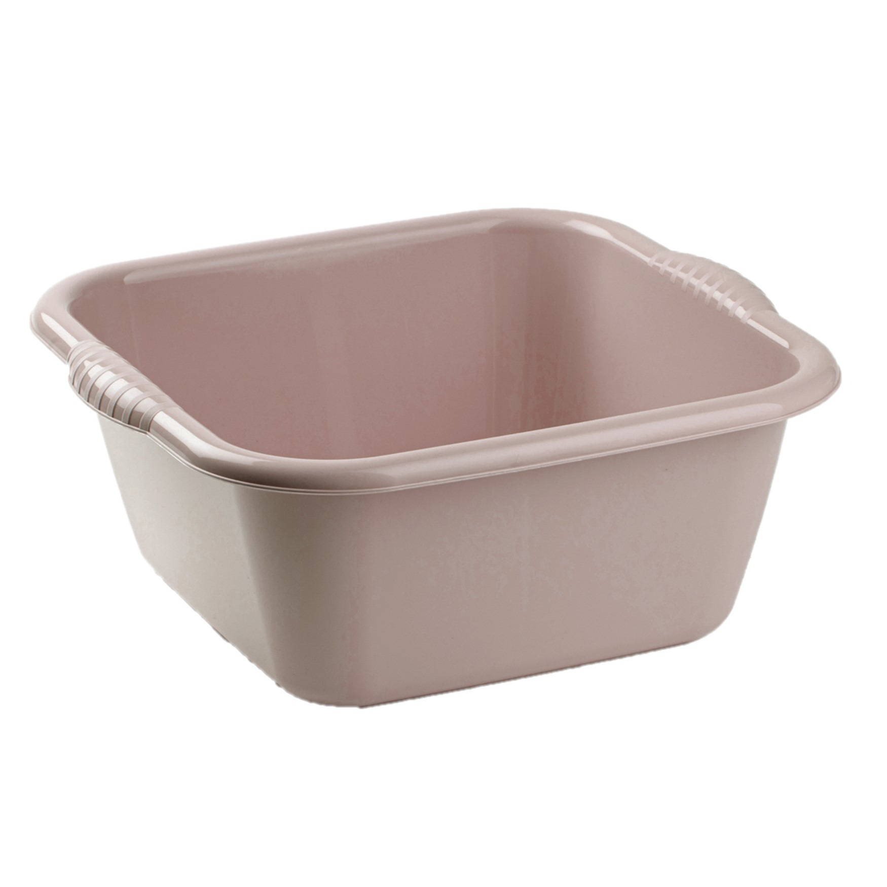 PlasticForte teiltje/afwasbak - 2x stuks - vierkant - kunststof - 6 liter - 31 x 29 x 13 cm - Taupe -
