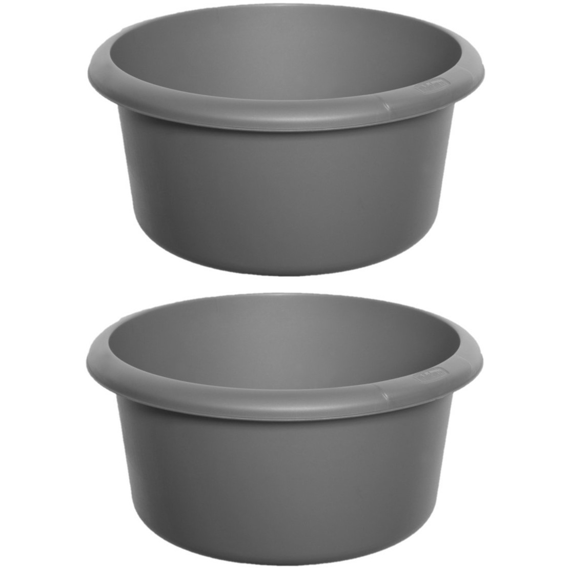 Whitefurze Set van 2x afwasteil/afwasbak - 4 liter - grijs - 27 x 27 x 13 cm -