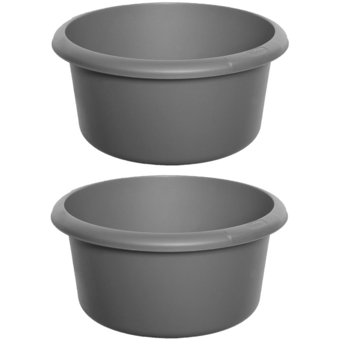 Whitefurze Afwasteil/afwasbak - 2x - 8 liter - grijs - 30 x 30 x 11 cm -