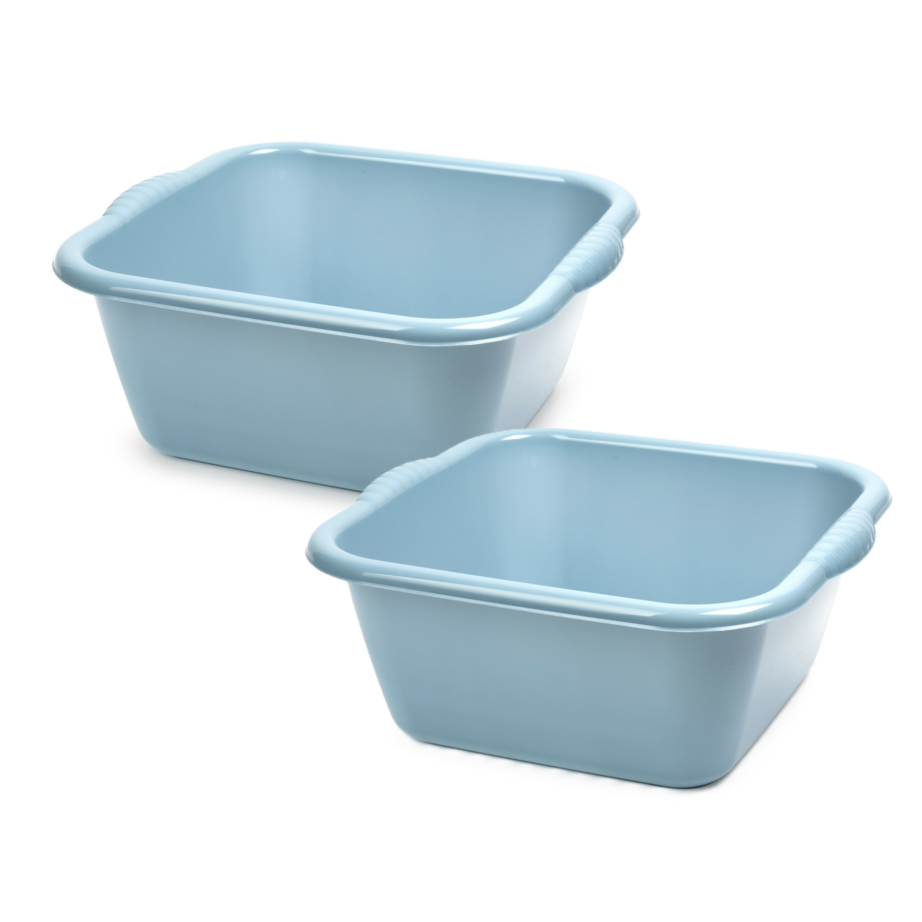 PlasticForte Afwasbak teil - 2x - 10 liter - licht blauw - kunststof - x x 14,5 cm -