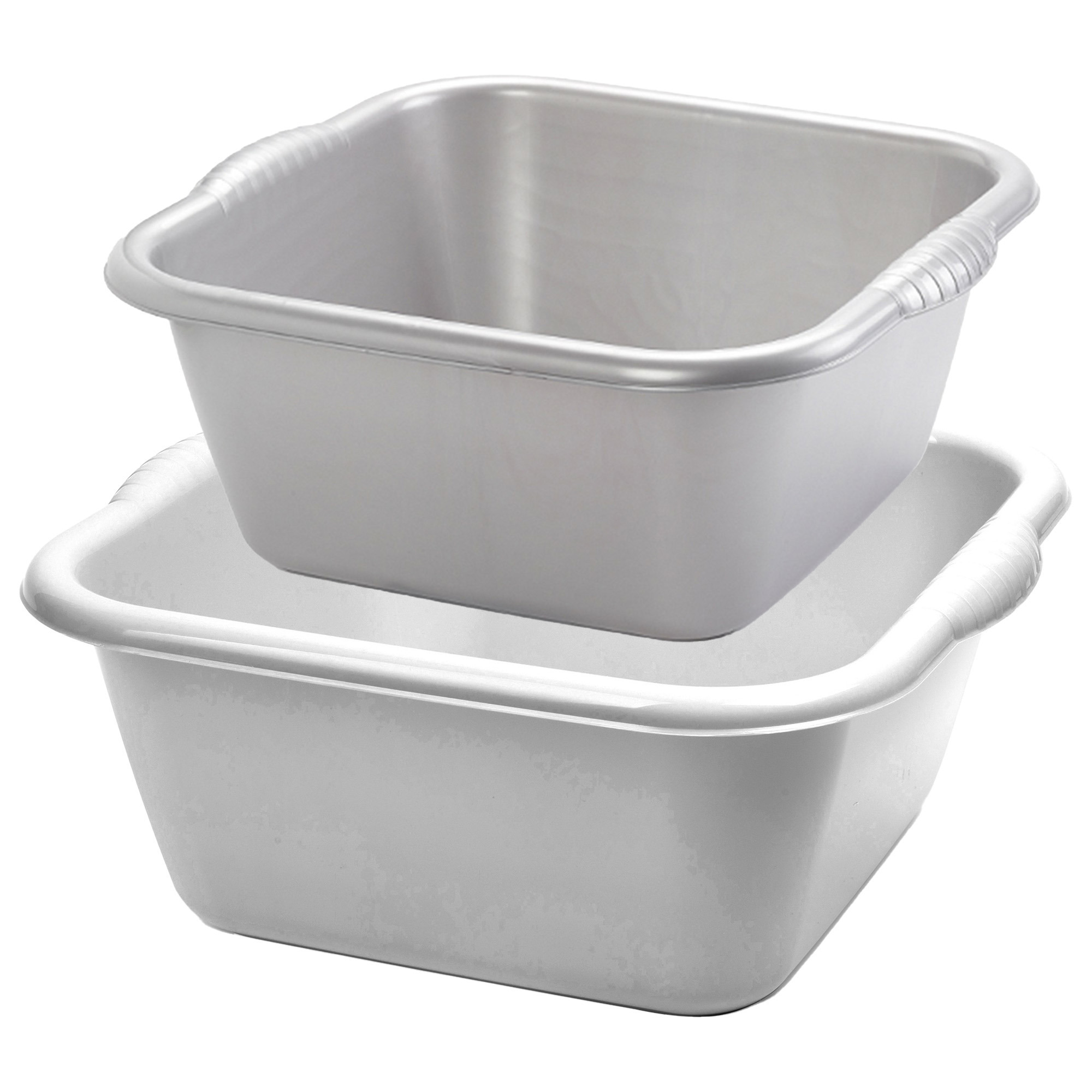 Forte Plastics Afwasbak teil - set van 2 formaten - 15 en 20 liter - grijs - kunststof -