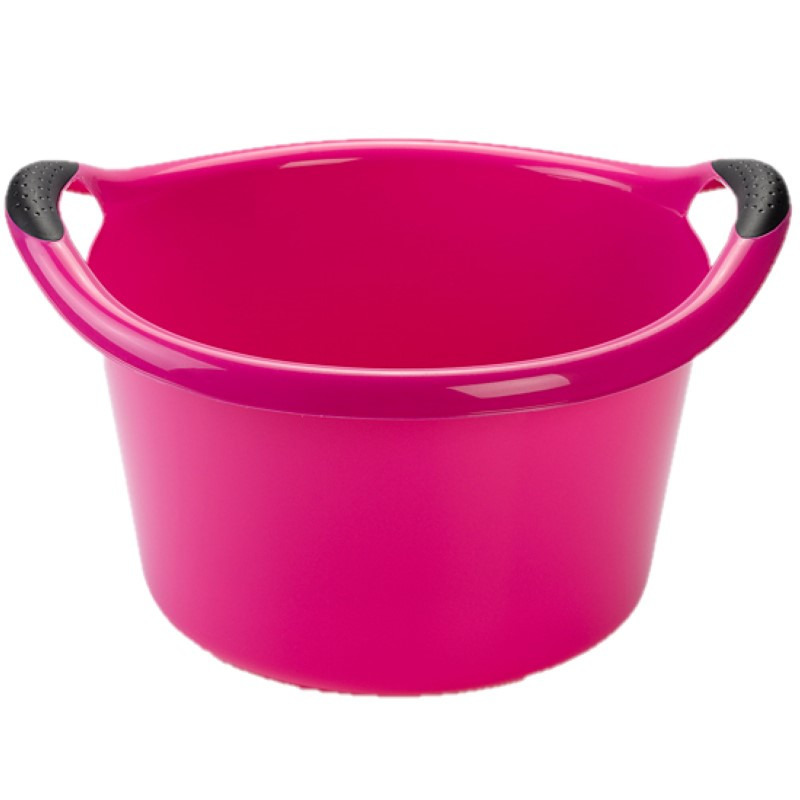 PlasticForte Plastic Forte Afwasbak - Set van 2x stuks - 15L - roze - x x 25 cm - met handvatten - teiltje -