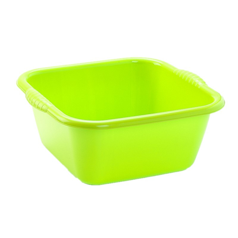 PlasticForte teiltje/afwasbak - 2x - vierkant - kunststof - 20 liter - x x 20 cm - Limegroen -