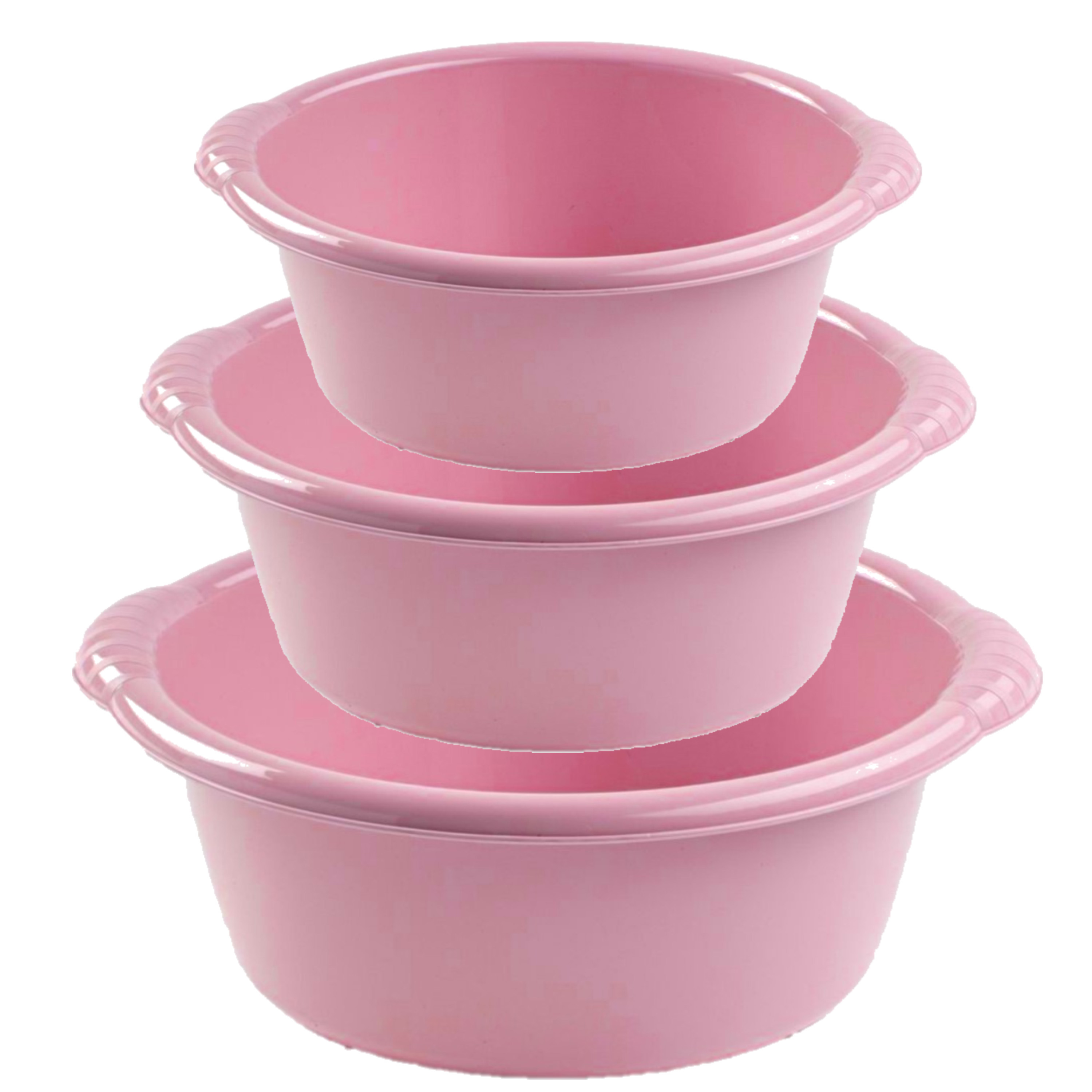 Forte Plastics Voordeelset multi-functionele kunststof teiltjes oud roze in 3-formaten -