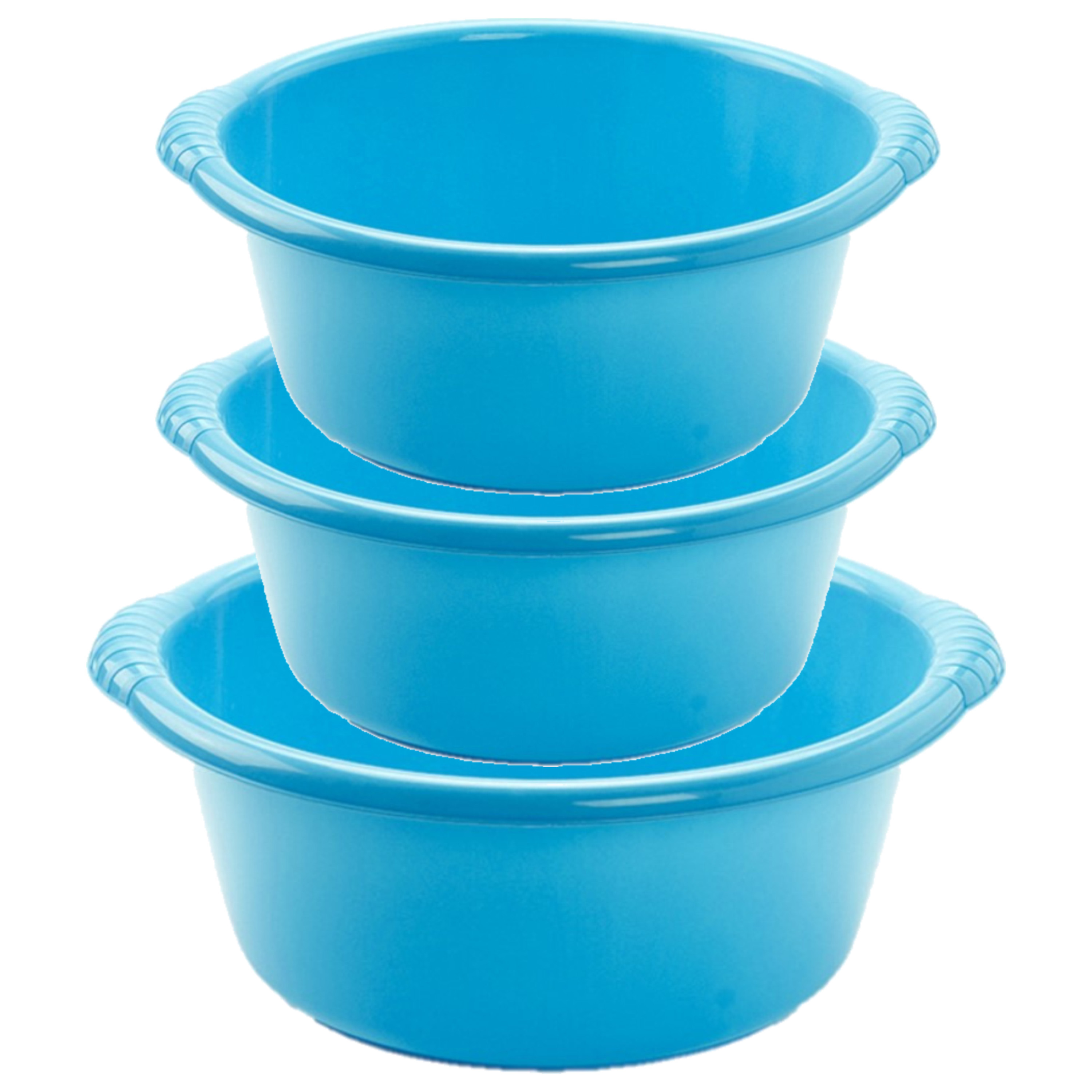 Forte Plastics Voordeelset multi-functionele kunststof teiltjes blauw in 3-formaten -