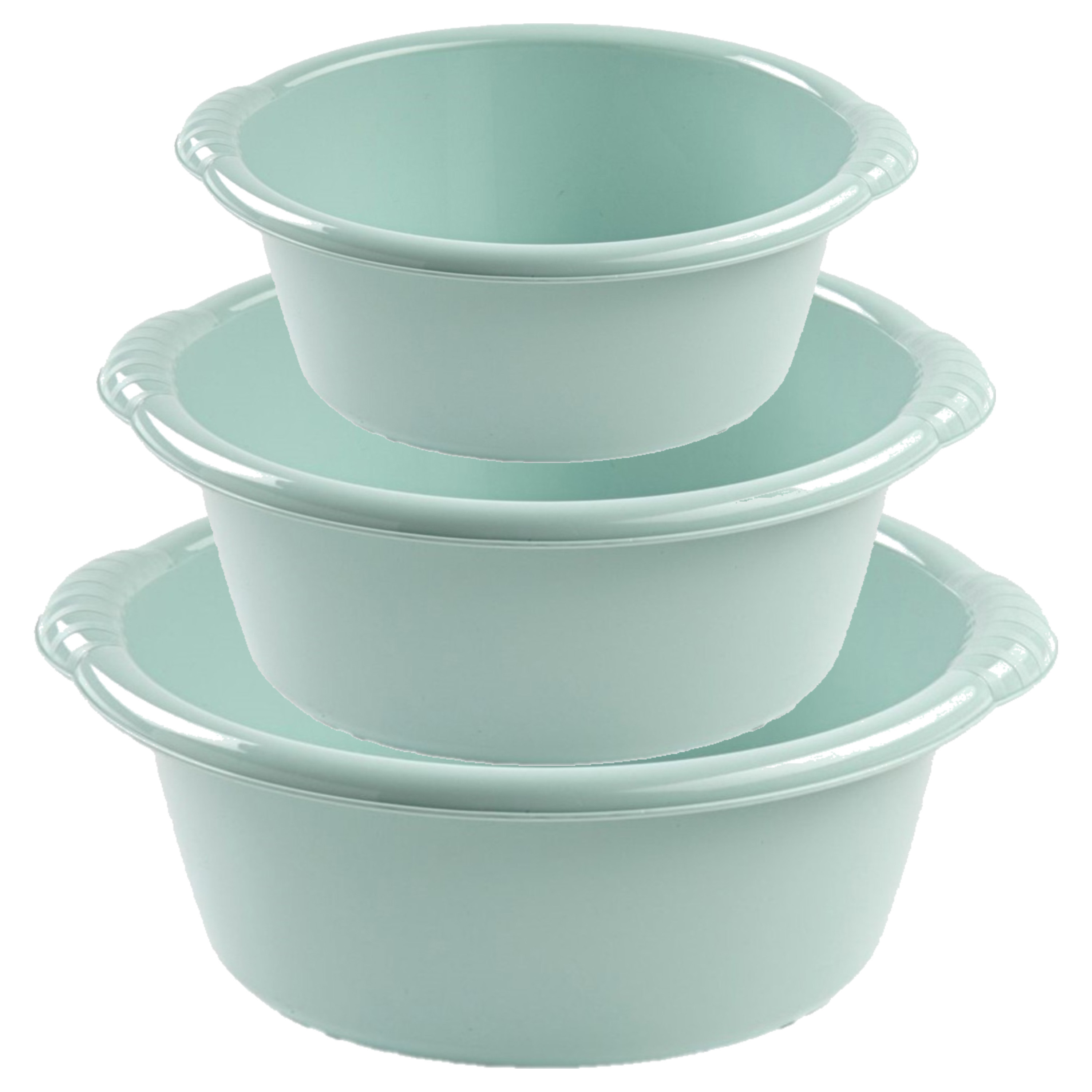 Forte Plastics Voordeelset multi-functionele kunststof teiltjes mintgroen in 3-formaten -