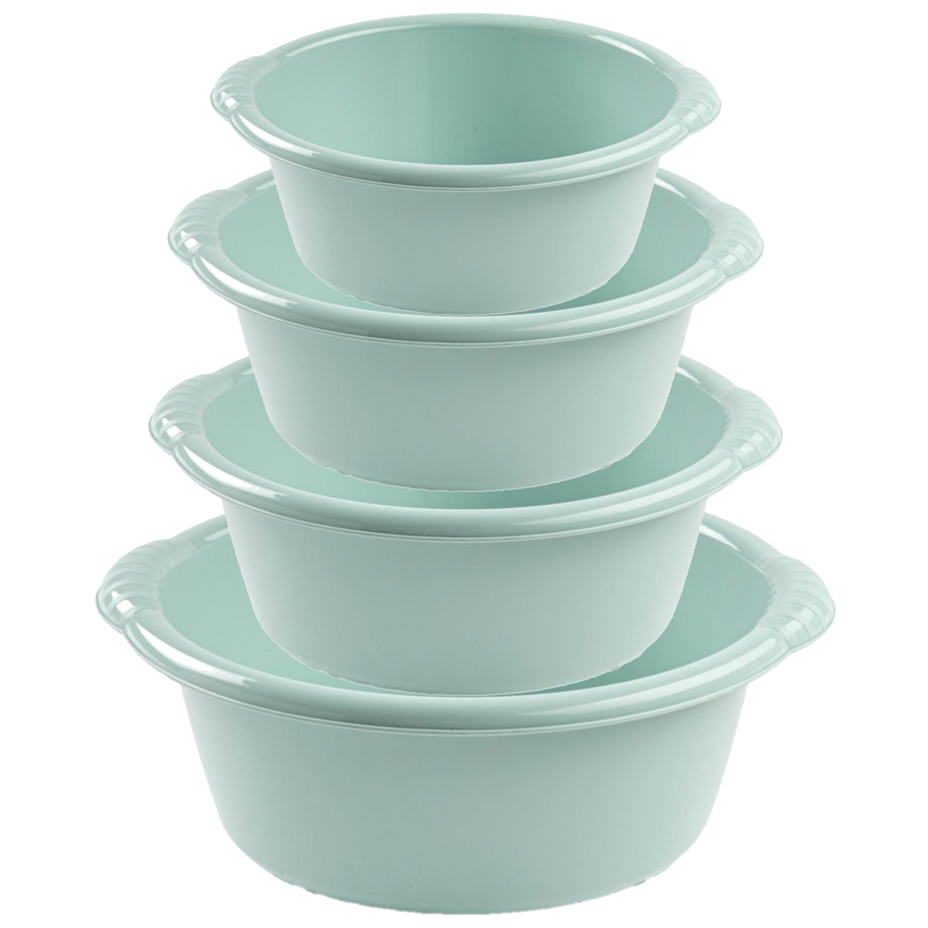 Forte Plastics Voordeelset multi-functionele kunststof teiltjes mintgroen in 4-formaten -