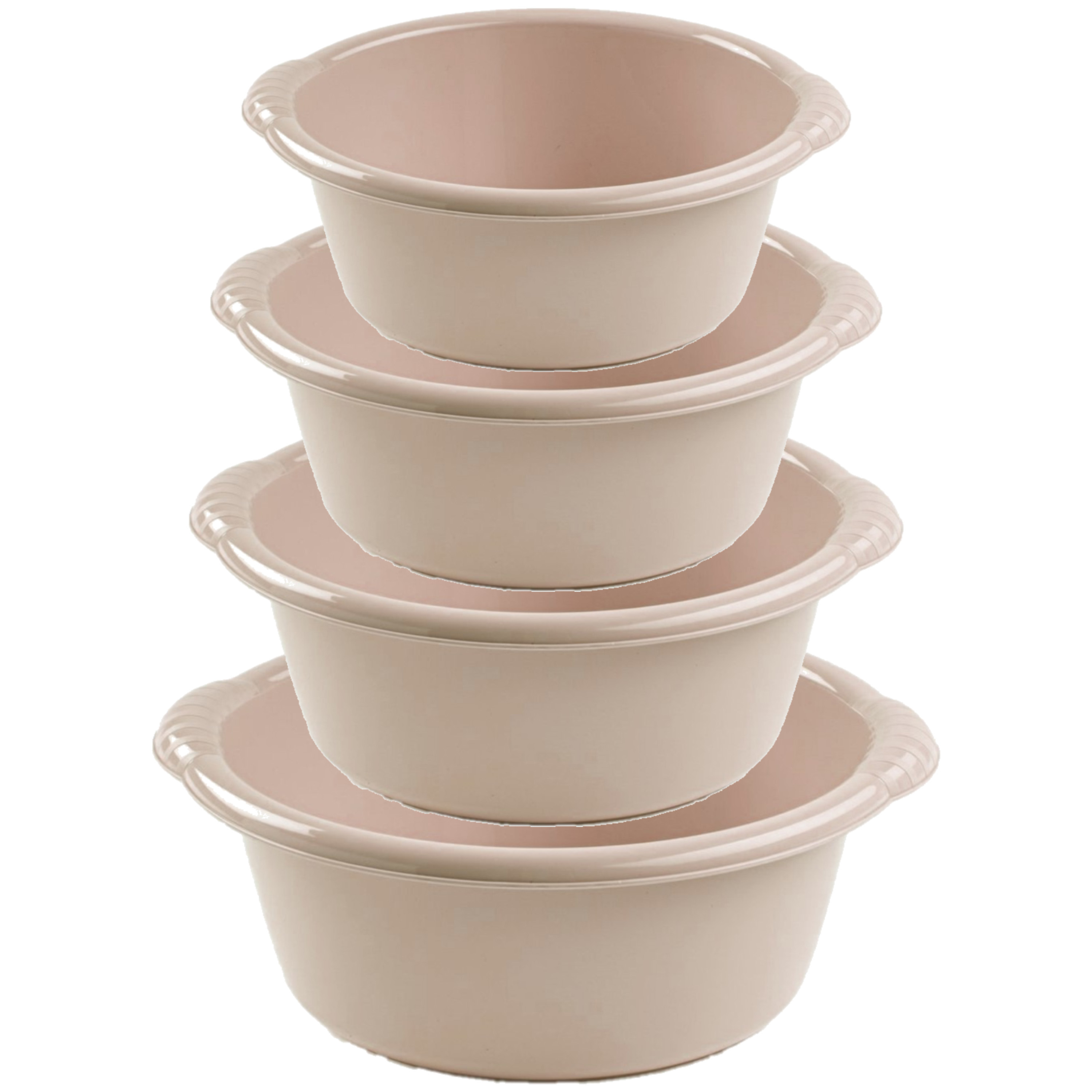 Forte Plastics Voordeelset multi-functionele kunststof teiltjes taupe in 4-formaten -