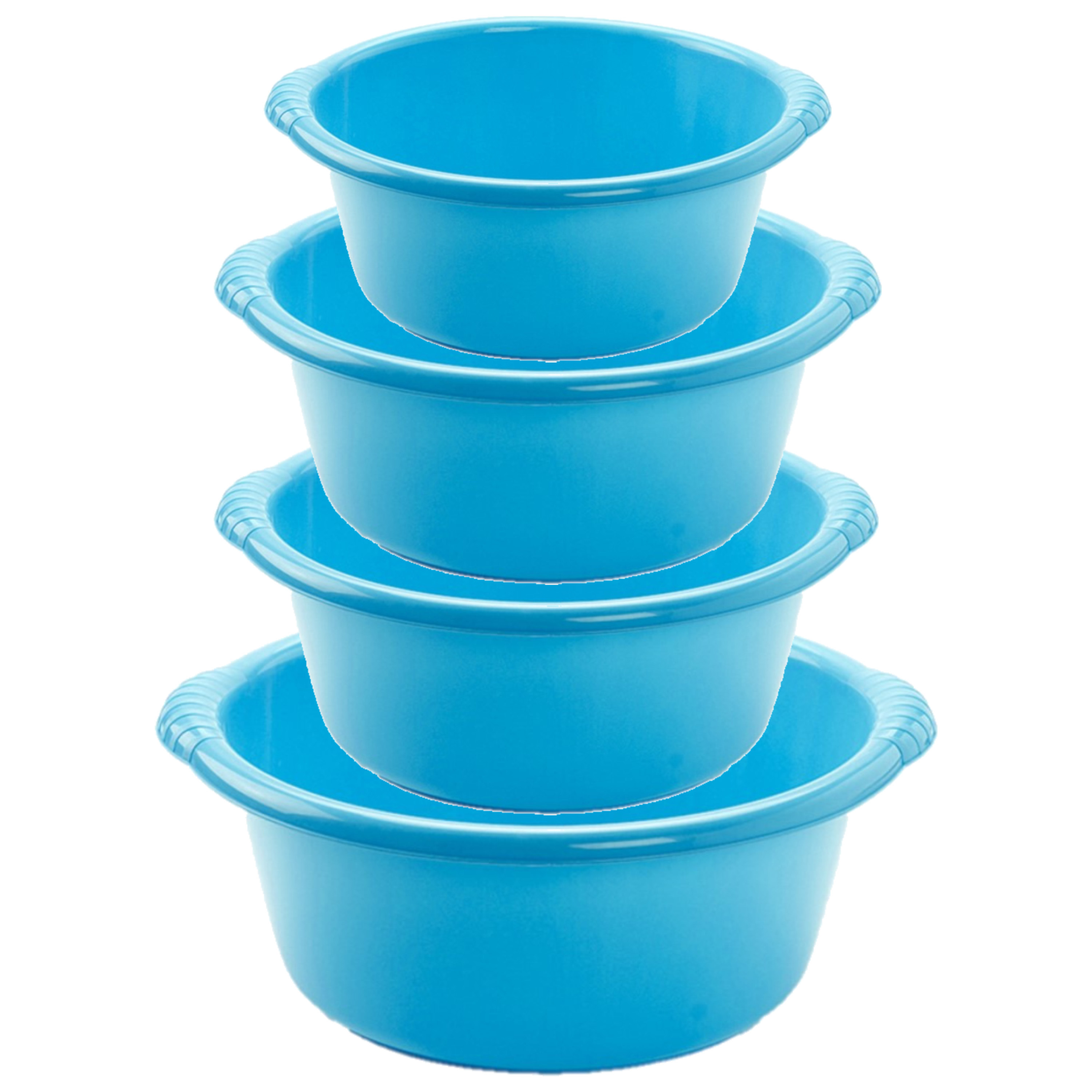 Forte Plastics Voordeelset multi-functionele kunststof teiltjes blauw in 4-formaten -