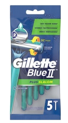 Wegwerpmesjes men blue2 plus slalom 5 Stuks