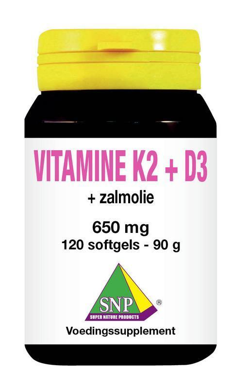 Vitamine k2 d3 zalmolie 120 Capsules