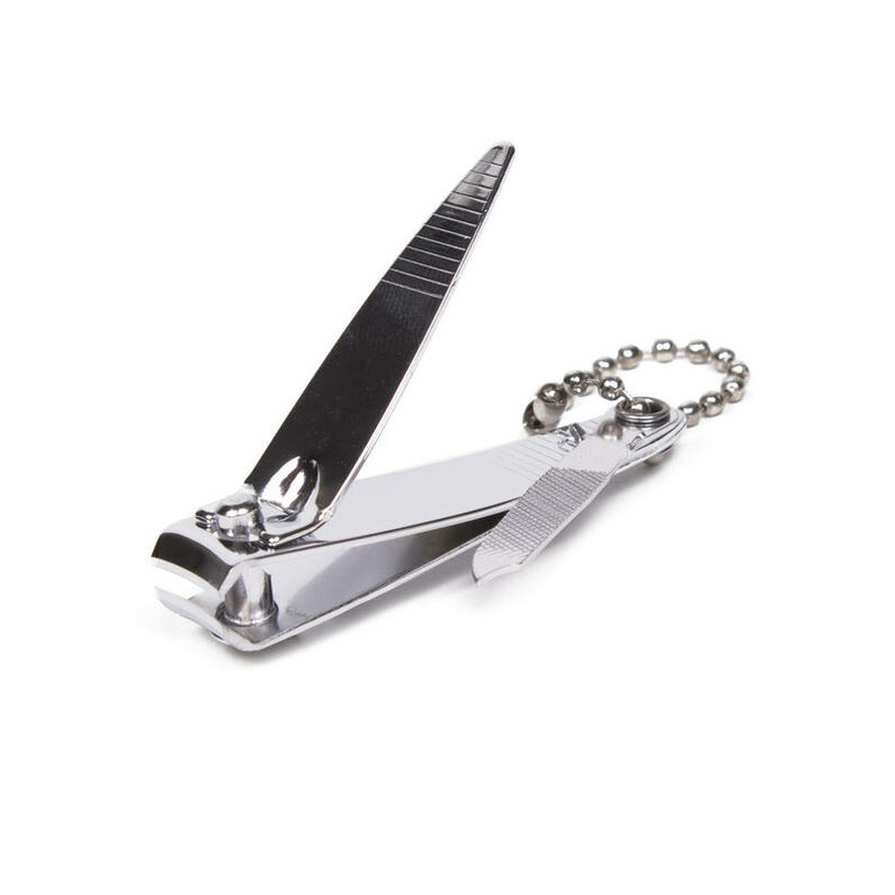 Nagelknipper - met vijl - metaal - zilver - aan ketting - 5 cm - nagel verzorging -