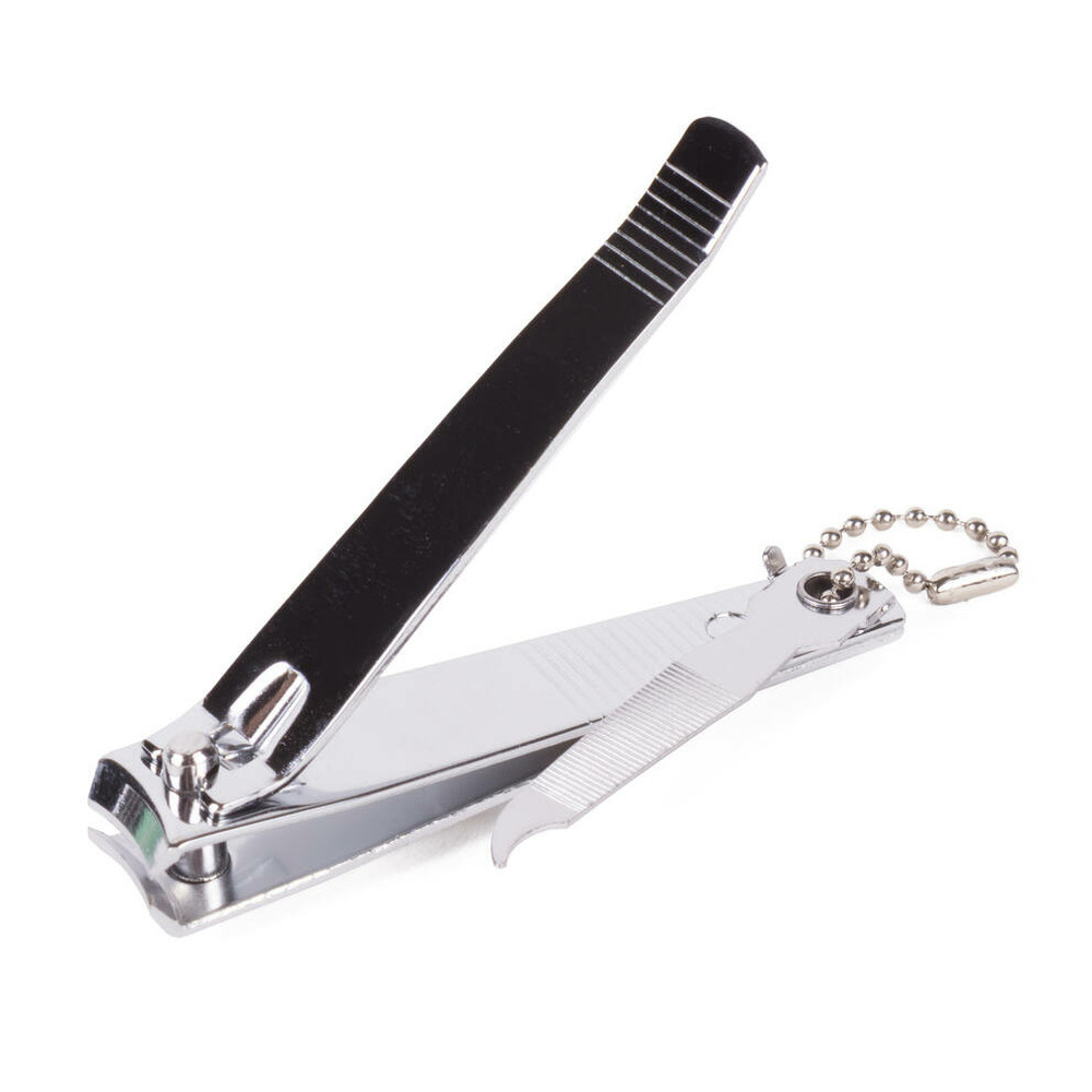 Nagelknipper - met vijl - metaal - zilver - aan ketting - 8 cm - nagel verzorging -