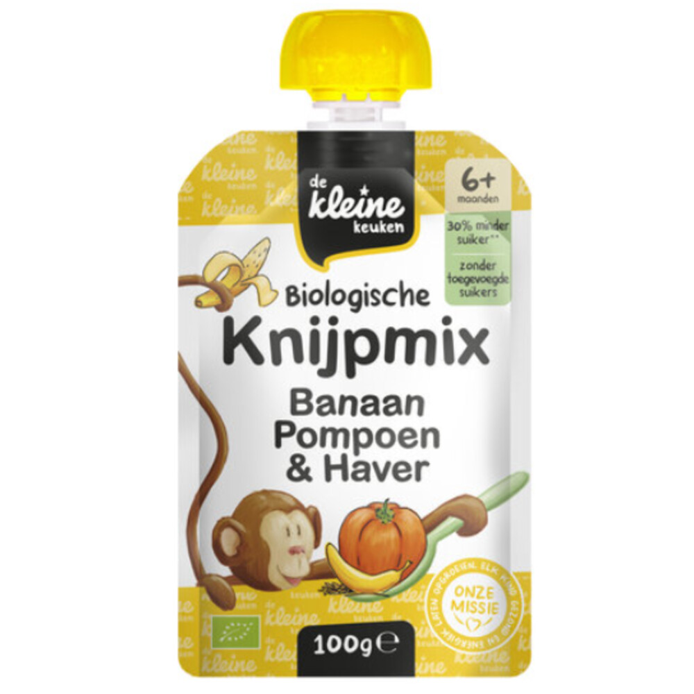 Biologische Knijpmix Banaan, Pompoen&Haver 100 gr