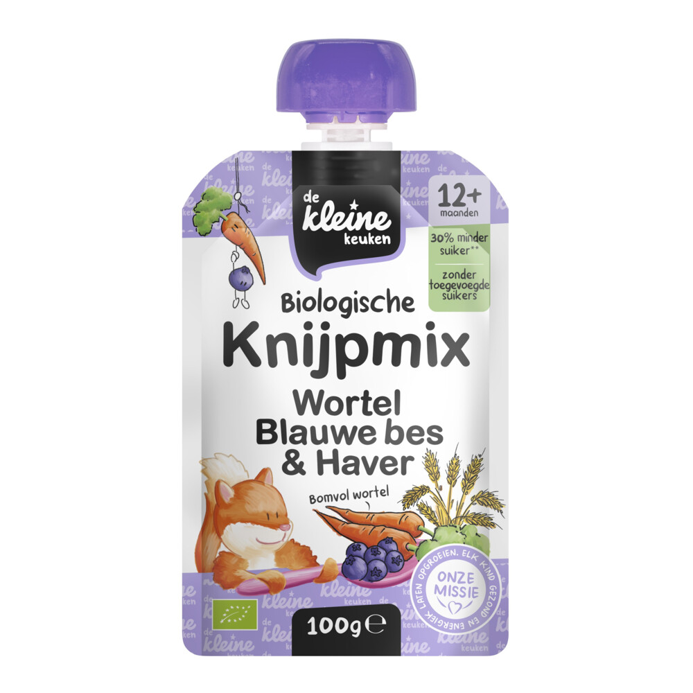 Bio Knijpmix 12+m Wortel Blauwe bes Haver 100 gr