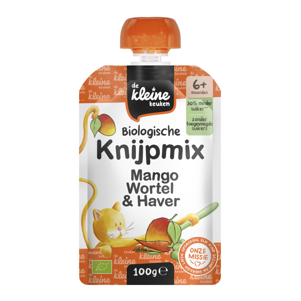 Bio Knijpmix 6+m Mango Wortel Haver 100 gr